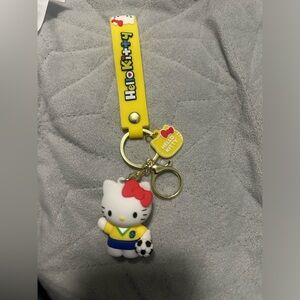 NEW soccer Hello Kitty Sanrio 3D keychain figure with wristband! Bag charm